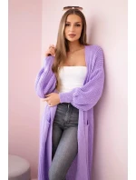 Svetr dlouhý kardigan světle fialová