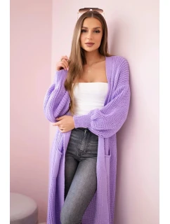 Svetr dlouhý kardigan světle fialová