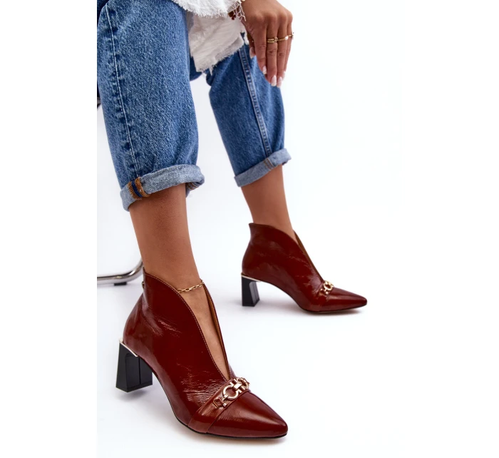 Kožené Boty Na  Hnědé model 21636031 - Maciejka