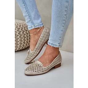 Baletky S Mašlí Eko Kůže Zlaté model 21685236 - Boto