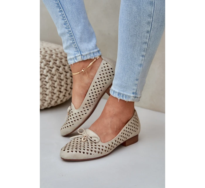 Baletky S Mašlí Eko Kůže Zlaté model 21685236 - Boto