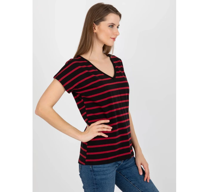 Dámské tričko RV TS 8567.26 černá a červená - FPrice Dámské tričko RV TS 8567.26 černá a červená - FPrice