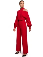 M528 Kombinéza s biskupskými rukávy - červená