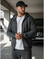 Pánská mikina na zip antracitová BX2196