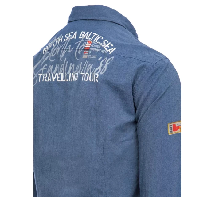 Pánská indigová košile FashionStreet DX2282 Pánská indigová košile FashionStreet DX2282