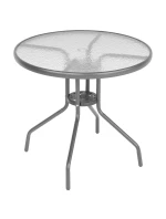 SADA ZAHRADNÍHO NÁBYTKU KULATÝ STŮL 4 ŽIDLE A SLUNEČNÍK TMAVĚ ŠEDÁ SADA ZAHRADNÍHO NÁBYTKU KULATÝ STŮL 4 ŽIDLE A SLUNEČNÍK TMAVĚ ŠEDÁ