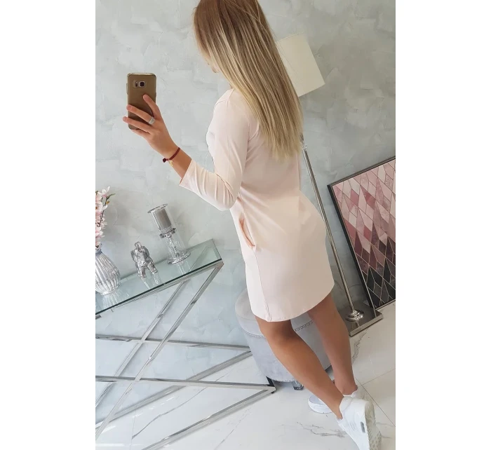 3D kočičí grafické šaty pudrově růžové