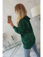 Mikina s nápisy zelená
