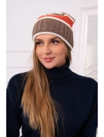 Dámská čepice Kinga K297 cappuccino+rudy Dámská čepice Kinga K297 cappuccino+rudy