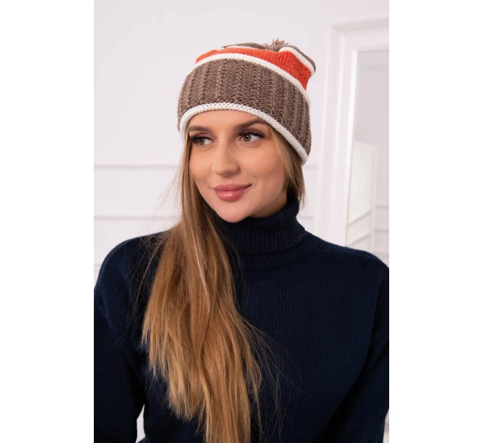 Dámská čepice Kinga K297 cappuccino+rudy Dámská čepice Kinga K297 cappuccino+rudy