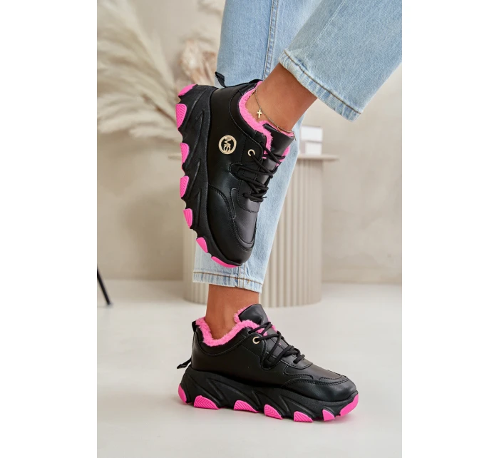 Zateplené Dámské Sportovní Boty Na Na Platformě Černé model 21668455 - Boto Zateplené Dámské Sportovní Boty Na Na Platformě Černé model 21668455 - Boto