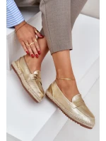 Dámské espadrilky s  na ploché podrážce zlaté model 21683655 - Boto