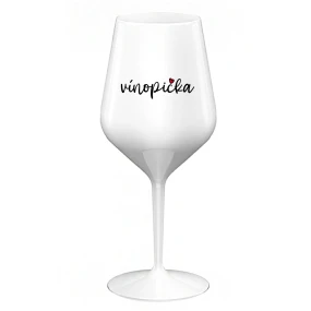 VÍNOPIČKA - biely nerozbitný pohár na víno 470 ml VÍNOPIČKA - biely nerozbitný pohár na víno 470 ml