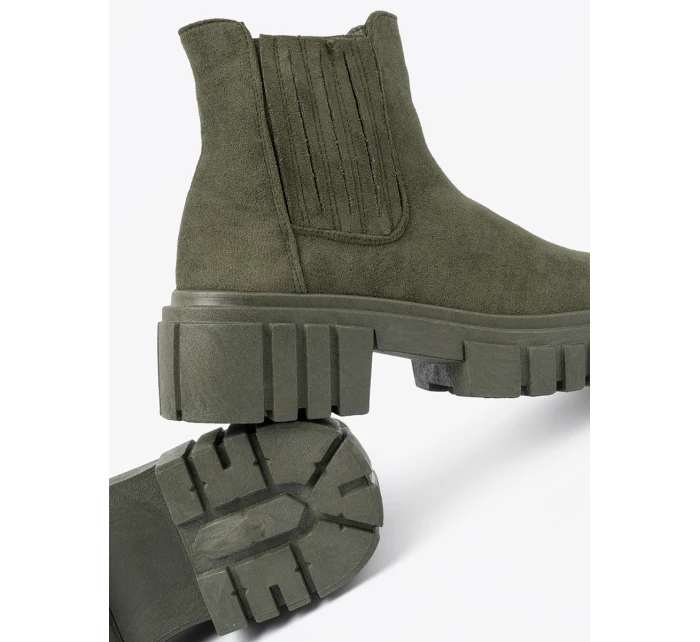 Trendy kotníčkové boty zelené dámské platforma Trendy kotníčkové boty zelené dámské platforma