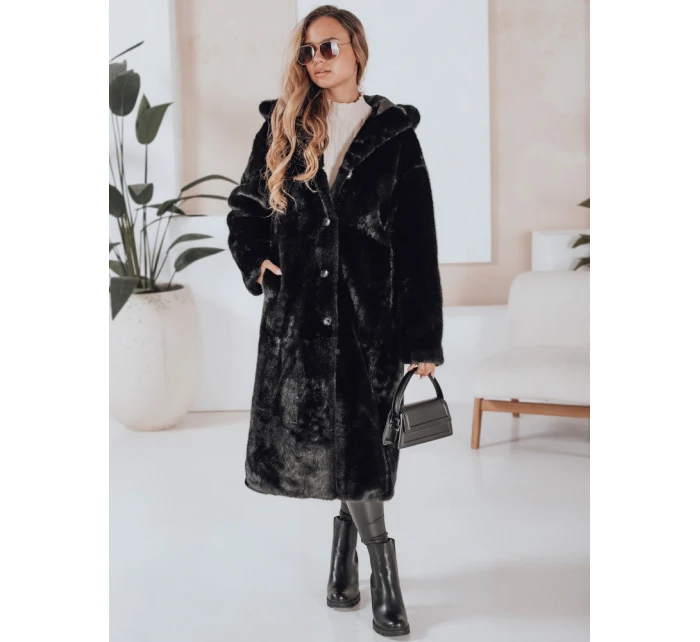 Dámský kožich HELLOCHIC dlouhý černý FashionStreet TY4986 Dámský kožich HELLOCHIC dlouhý černý FashionStreet TY4986