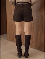 Elegantní dámské kraťasy s páskem, hnědé, FashionStreet SY0592