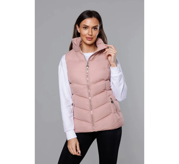 Růžová péřová dámská vesta (5M719-46) Růžová péřová dámská vesta (5M719-46)