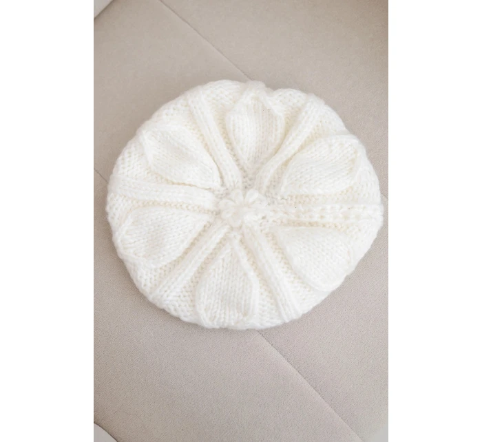 Dámská zimní vlna čepice baret K414 ecru