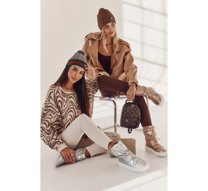 Dámské zateplené sněhule Big Star model 21601636 Béžove - Big Star Shoes Dámské zateplené sněhule Big Star model 21601636 Béžove - Big Star Shoes