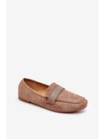 Dámské Mokasíny S Cyrkoniemi Světle Hnědé Ralrika Dámské Mokasíny S Cyrkoniemi Světle Hnědé Ralrika