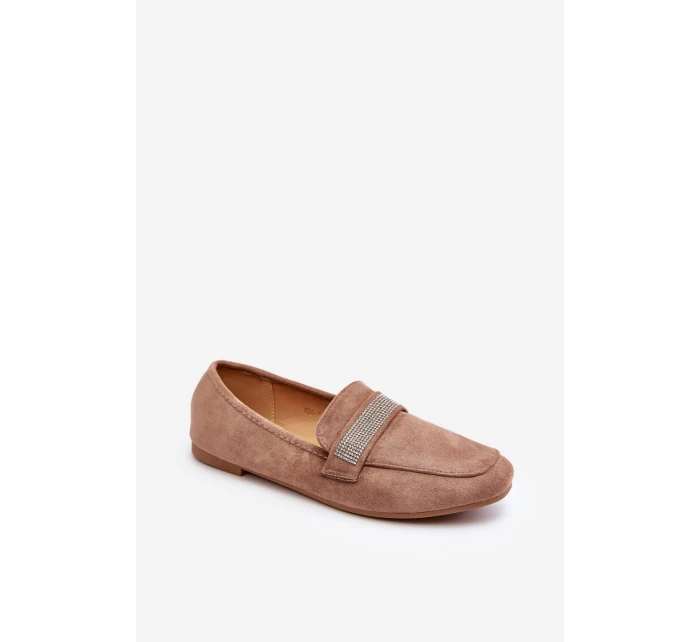 Dámské Mokasíny S Cyrkoniemi Světle Hnědé Ralrika Dámské Mokasíny S Cyrkoniemi Světle Hnědé Ralrika