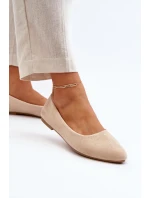 Bežové dámské semišové baleríny model 21651605 - EVENTO