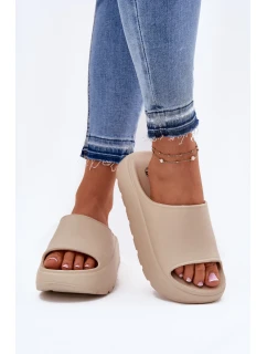 Pěnové Dámské Pantofle Na Platformě Béžové Xalvania