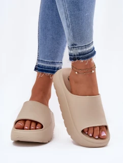 Pěnové Dámské Pantofle Na Platformě Béžové Xalvania
