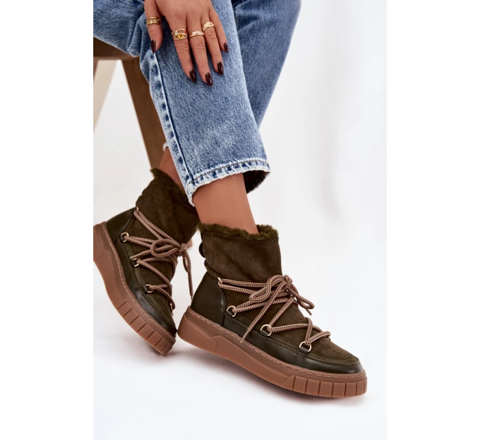 Dámské sněhule s tmavě zelené model 21757764 - Boto Dámské sněhule s tmavě zelené model 21757764 - Boto