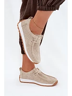 Dámské polobotky z přírodního semiše béžové model 22091763 - EVENTO