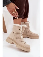 Dámské sněhule s kožíškem Irmara – béžové Dámské sněhule s kožíškem Irmara – béžové