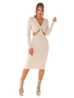 Sexy longsleeve knit dress with cut outs