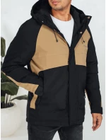 Pánská zimní bunda s kapucí v barvě camel Dstreet TX5041