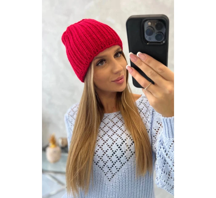 Dámská čepice červená model 21798553 - K-Fashion Dámská čepice červená model 21798553 - K-Fashion