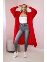Svetr dlouhý kardigan červený Svetr dlouhý kardigan červený