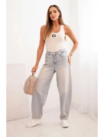 Dámská pruhovaná top na ramínkách s ozdobnou nášivkou béžová Dámská pruhovaná top na ramínkách s ozdobnou nášivkou béžová