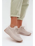 Kožené dámské tenisky s síťovinou model 22026520 šedé - SERGIO LEONE Kožené dámské tenisky s síťovinou model 22026520 šedé - SERGIO LEONE