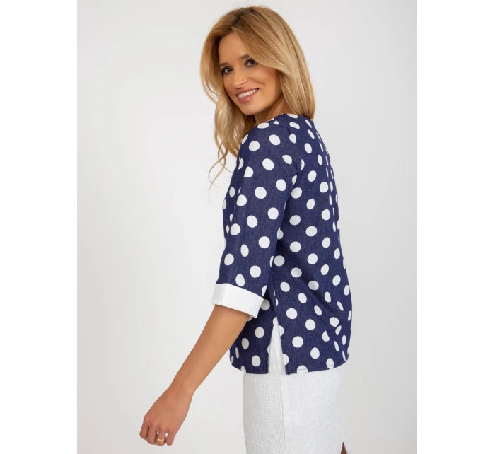 Bluzka LK BZ model 21393001 ciemny niebieski - FPrice Bluzka LK BZ model 21393001 ciemny niebieski - FPrice