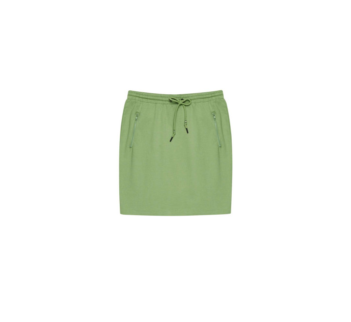Hladká sukně s kapsami - zelená