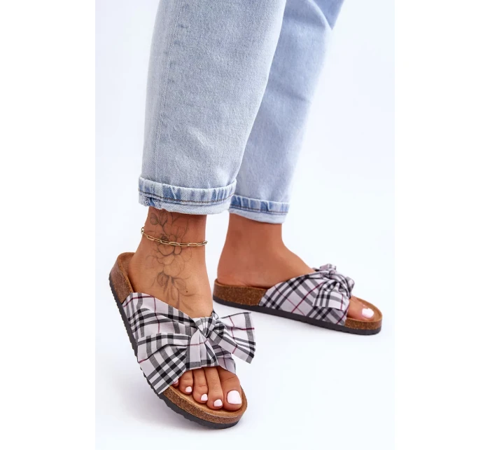 Dámské Skluzavky S Mašlí Na Platformě Šedá Vero