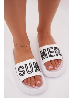 Dámské pantofle na masivní podrážce – bílé Vinceza