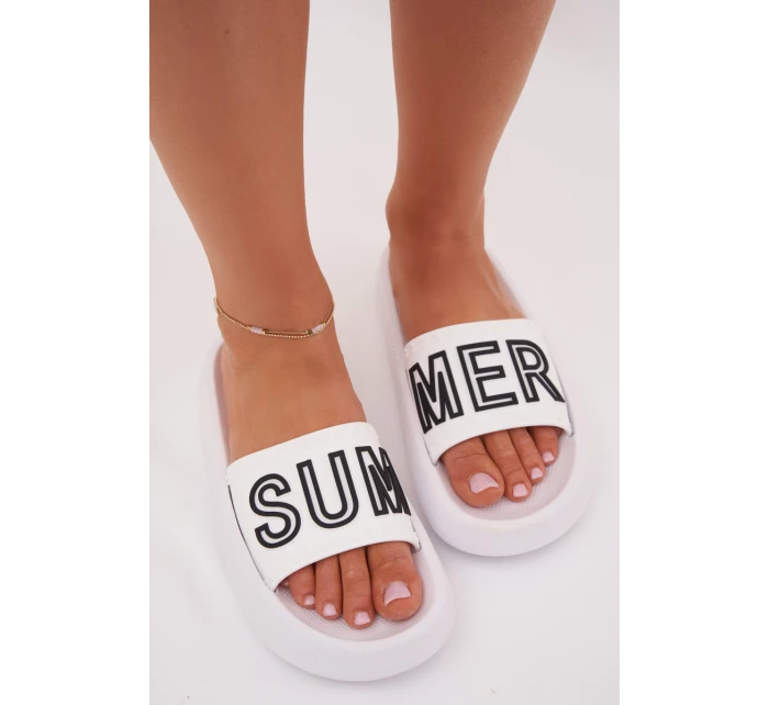 Dámské pantofle na masivní podrážce – bílé Vinceza