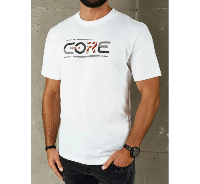 Pánské bílé tričko s potiskem FashionStreet RX5418