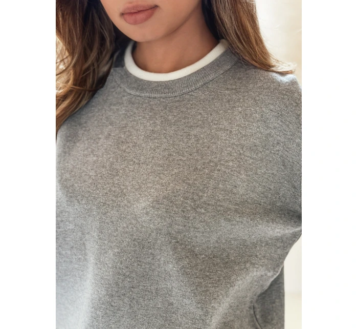Dámský základní svetr DARMILA šedý FashionStreet MY2505