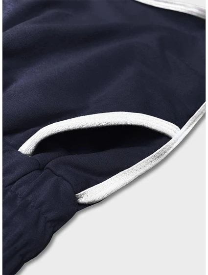 Tmavě modré dámské šortky s kontrastní lemovkou model 18369465 - J.STYLE
