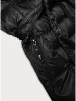 Černá dámská zimní bunda s páskem S'west (B8195-1)