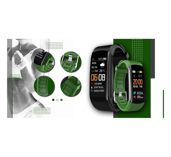 GIEWONT Smartwatch Black and Green 2 Stripes GW200-5 GIEWONT Smartwatch Black and Green 2 Stripes GW200-5