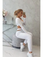 Sada s halenkou top bílá