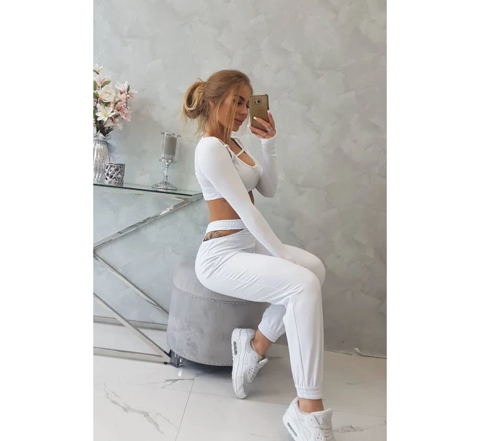 Sada s halenkou top bílá