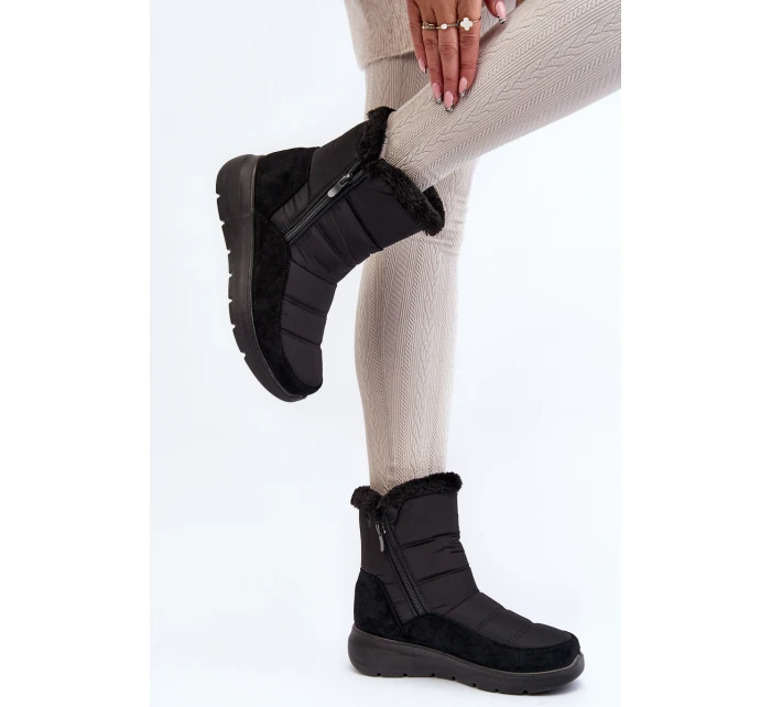 Dámské zimní boty s kožešinou černé Primose